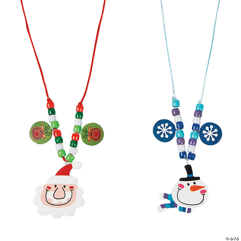 Big Head Santa & Snowman Necklace Craft Kit - Makes 12 Image