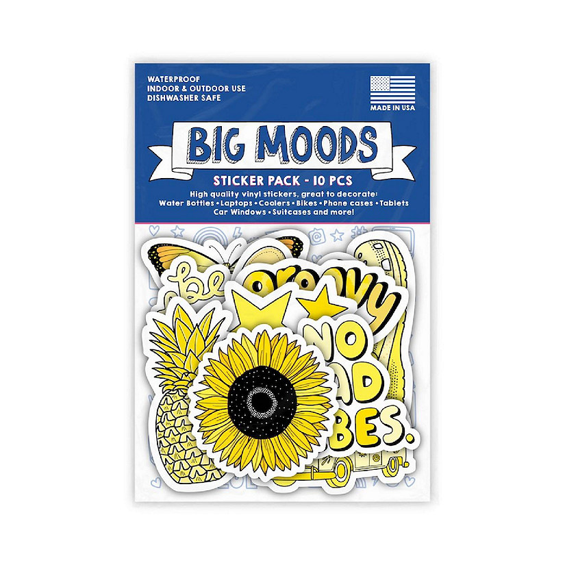 Big Moods Aesthetic Sticker Pack 10pc - Yellow Image