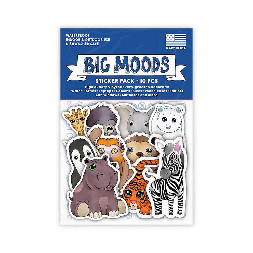 Big Moods Animal Themed Sticker Pack 10pc Image