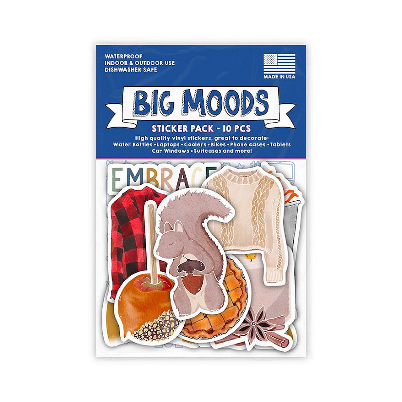 Big Moods Cool Vibes Watercolor Aesthetic Sticker Pack 5pc