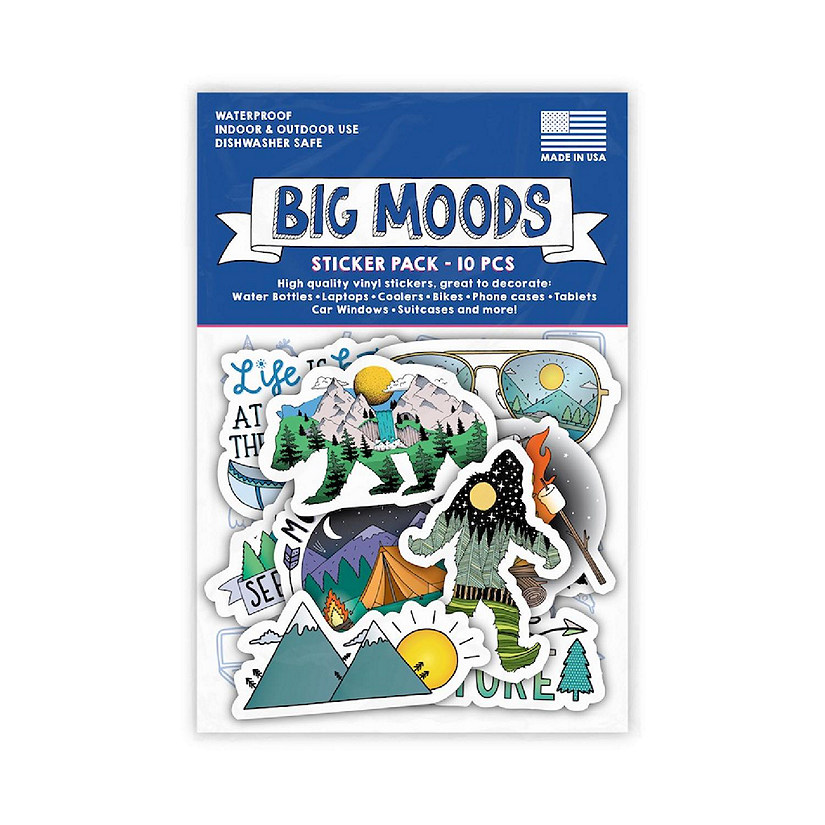 Big Moods Nature and Outdoors Sticker Pack 10pc Image