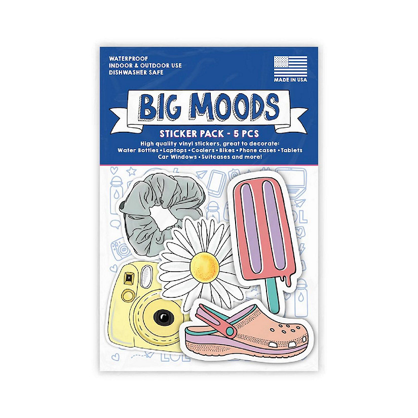 Big Moods VSCO Aesthetic Sticker Pack 5pc Image
