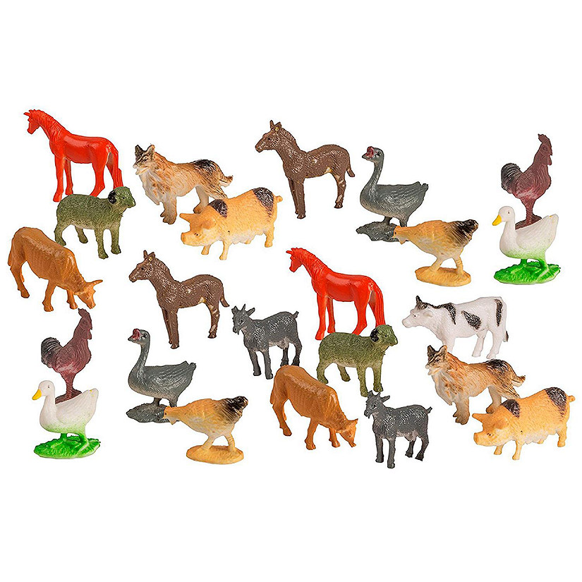 Mayitr 12pcs Multicolor Small Farm Animal Figures Mini Animals