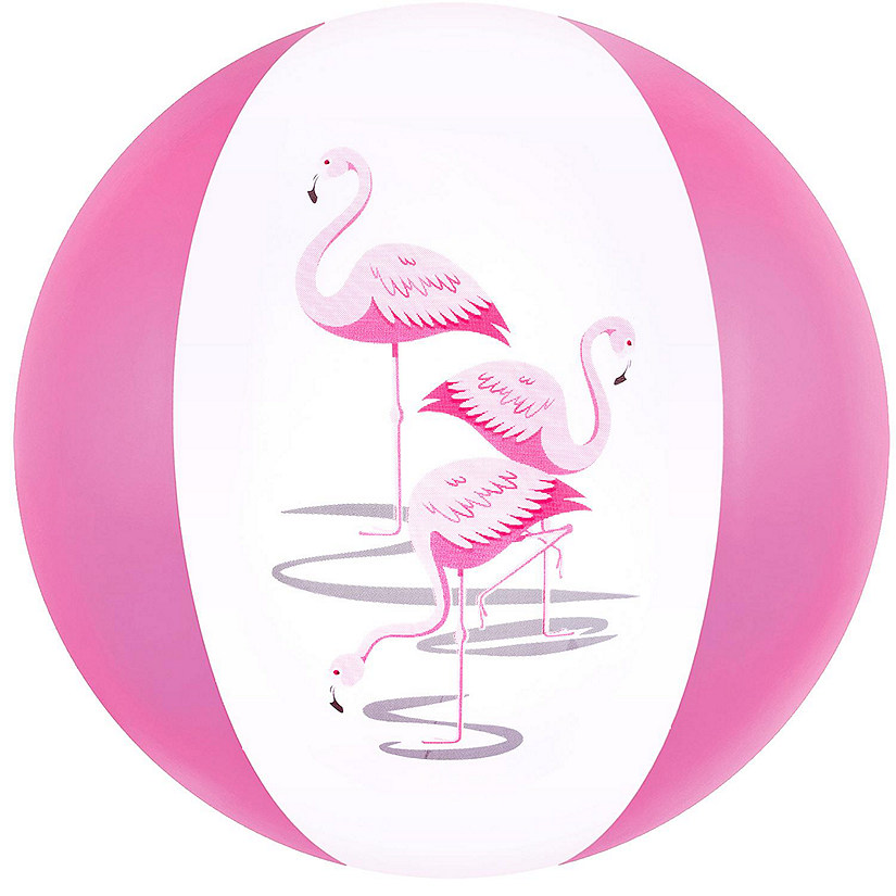 Big Mo's Toys 12" Pink Flamingo Party Pack Inflatable Beach Balls - (12 Pack) Image
