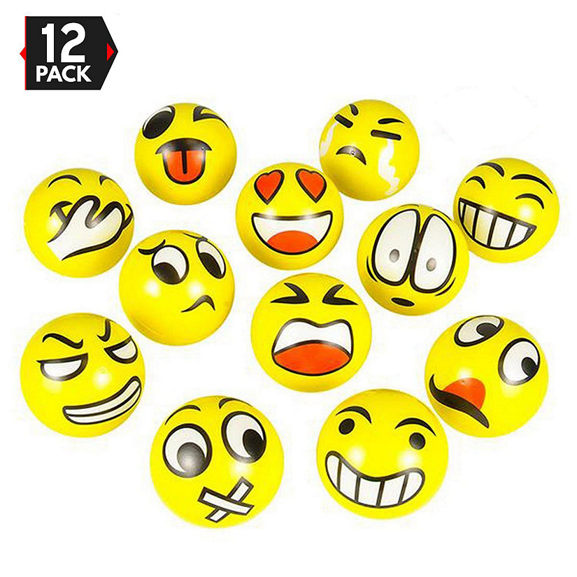 Big Mo's Toys 3" Emoji Stress Balls - (12 Pack) Image