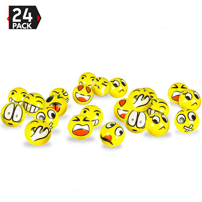 Big Mo's Toys 3" party pack emoji stress balls - (24 pack) Image
