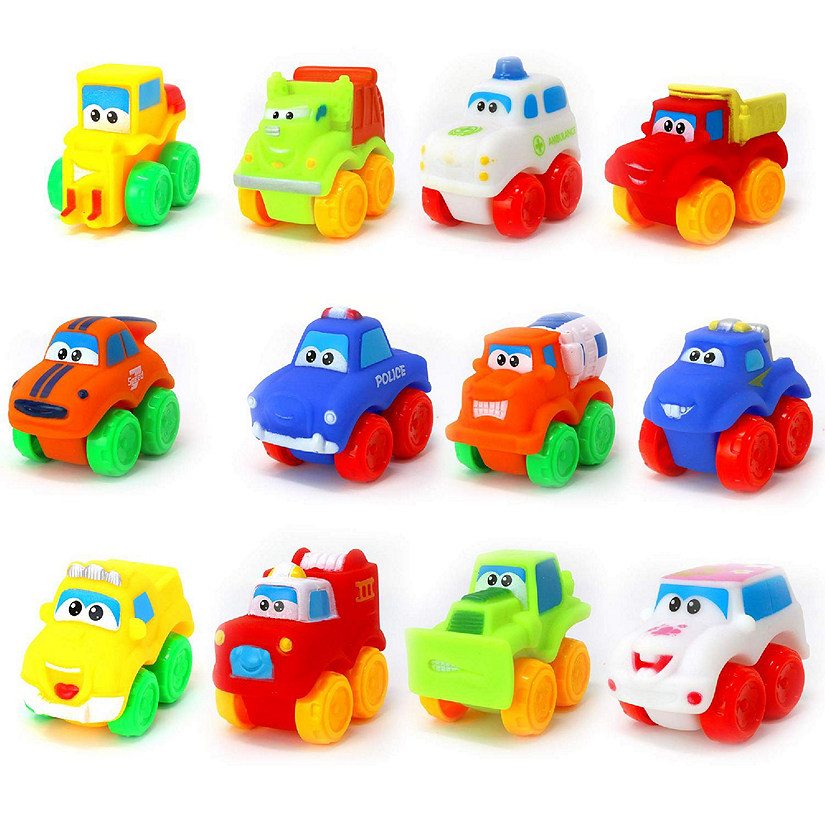Big Mo's Toys Baby Cars - Soft Rubber Toy Vehicles for Babies and Toddlers - 12 Pieces Image
