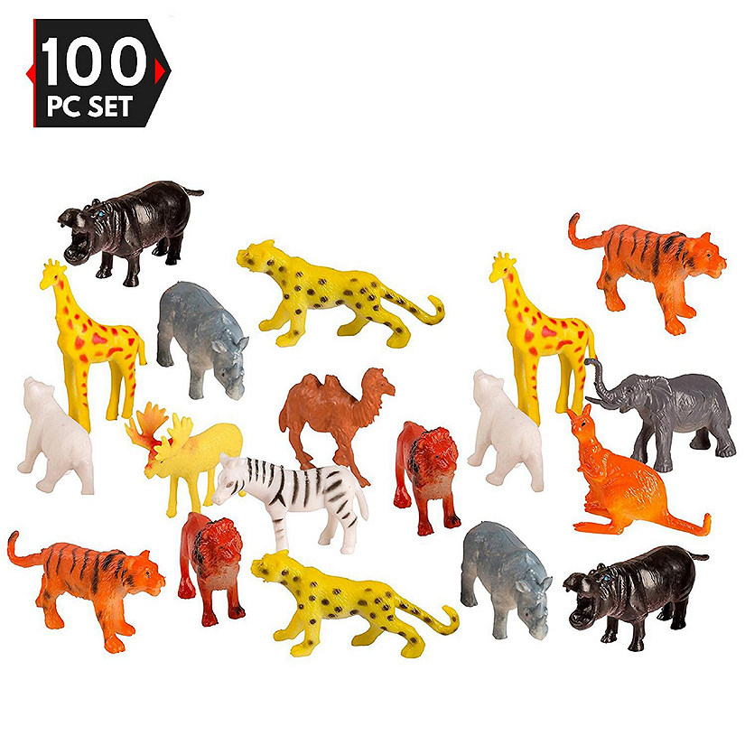 Big Mo's Toys Mini Wild Jungle Animals - 100 Pack Image