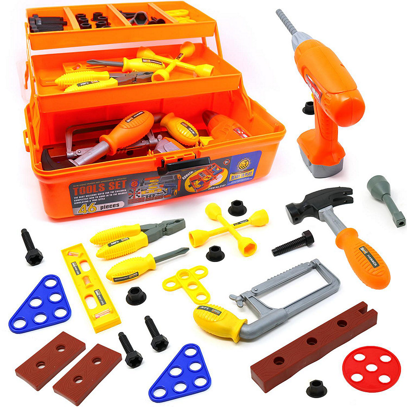 Big Mo's Toys Tool Box - Pretend Play Tool Kit - 46 Piece Set Image