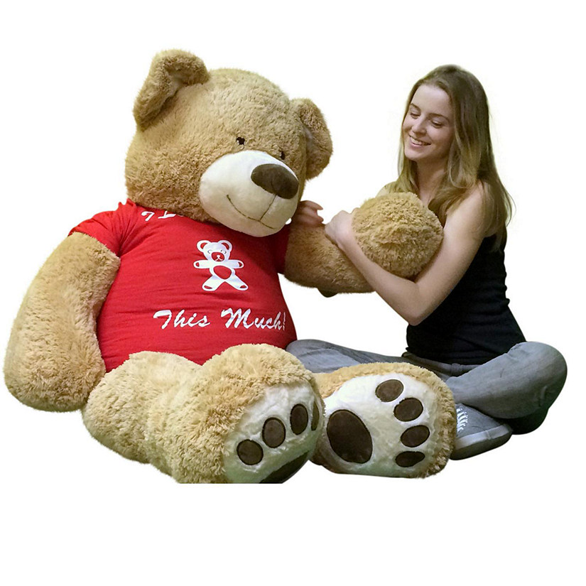 Big Teddy 5 Foot Giant Teddy Bear with Removable T-shirt Image