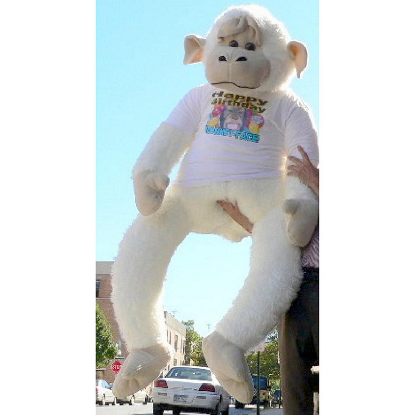 Big Teddy 6 Feet Giant Stuffed Monkey with Happy Birthday TShirt Image