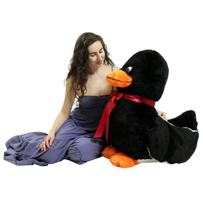 Big Teddy Giant Stuffed Black Duck Plush 3 Ft Image