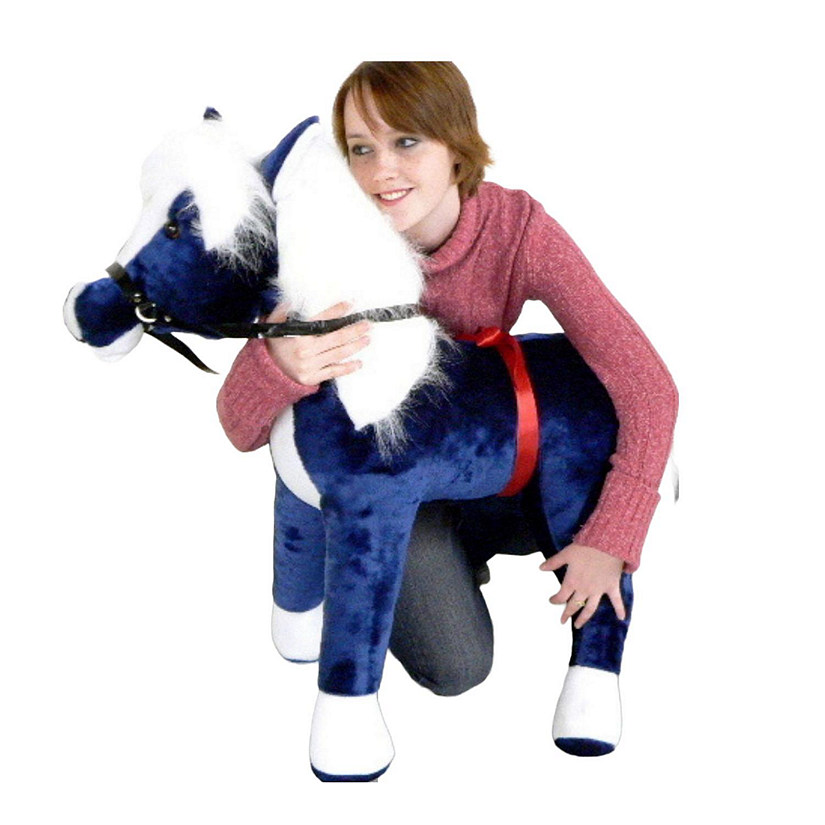 Big Teddy Giant Stuffed Horse 36 Inches Plush Pony Navy Image