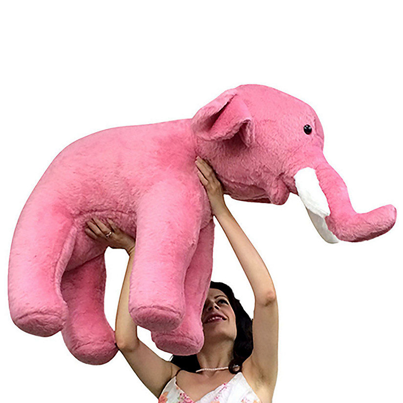 Big Teddy Giant Stuffed Pink Elephant 3 Ft Image