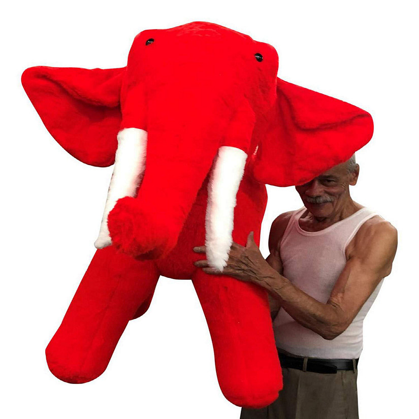 Big Teddy Giant Stuffed Red Elephant 48 Inches Image