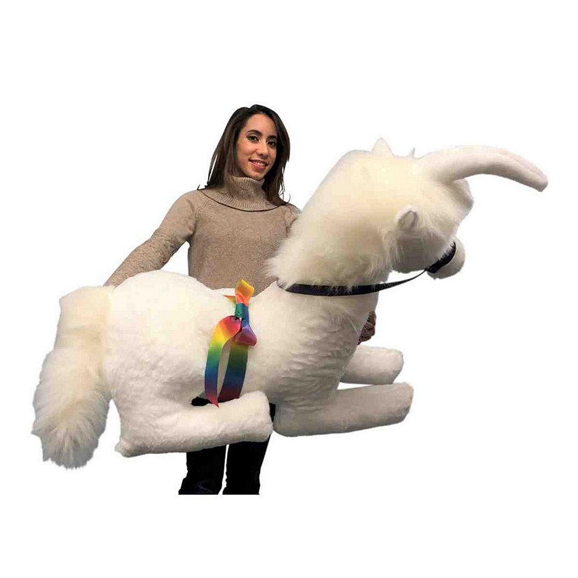 Big Teddy Giant Stuffed Unicorn 3 Ft Tall White Image