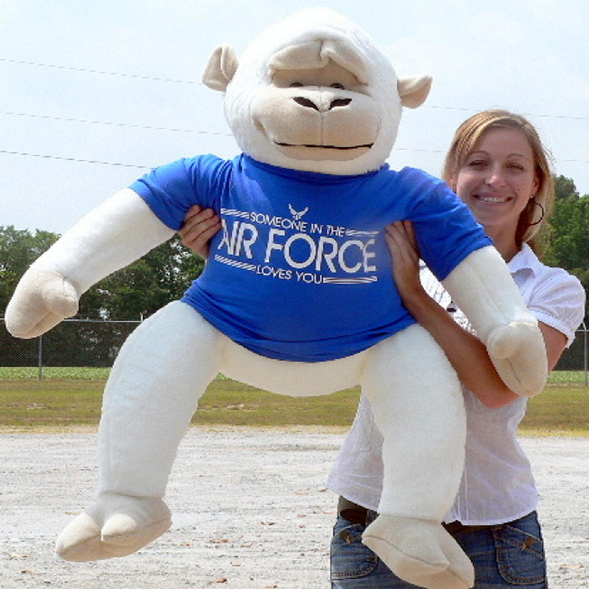 Big Teddy Giant Stuffed White Gorilla Monkey Someone in the Air Force Loves You Tshirt Image