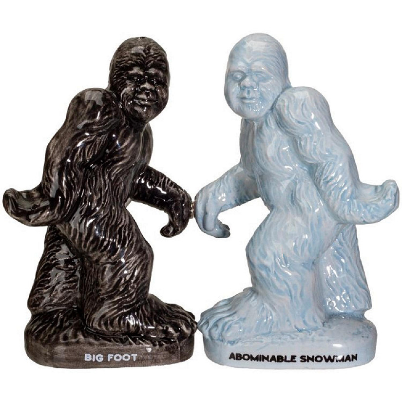 Bigfoot and Abominable Snowman Ceramic Magnetic Salt and Pepper Shaker Set Image