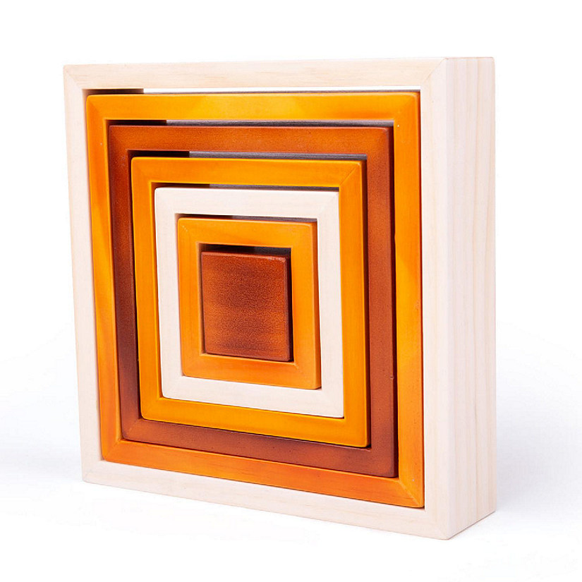 Bigjigs Toys, Natural Wooden stacking squares Image
