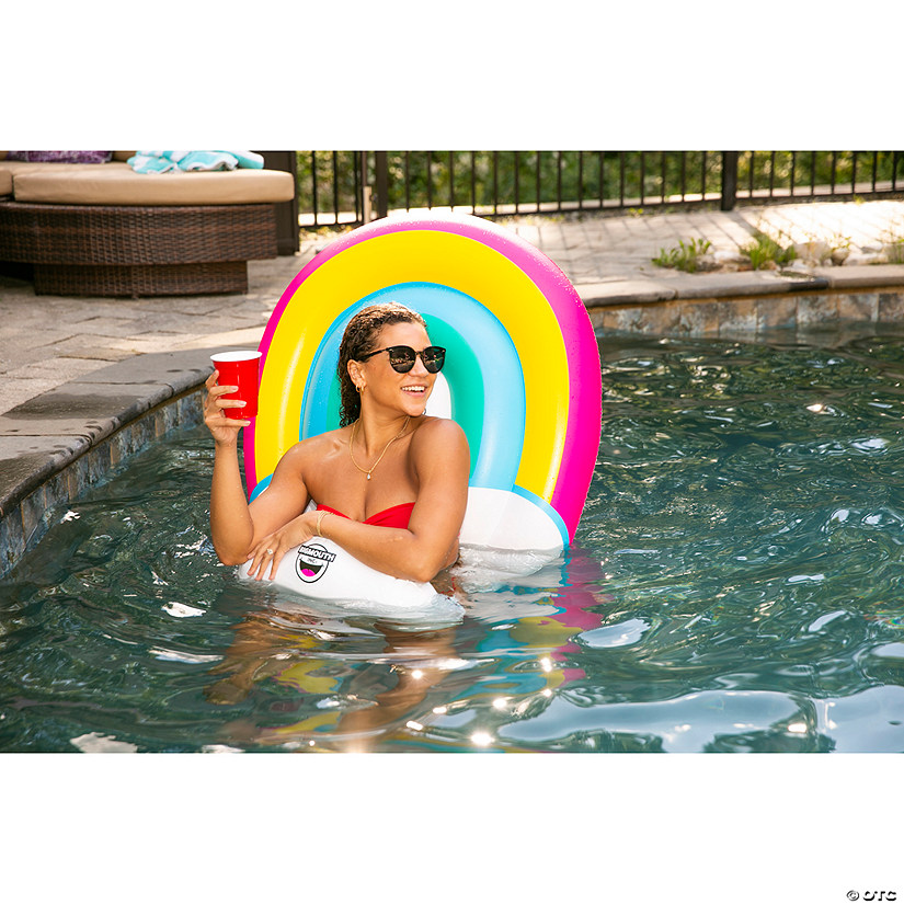 BigMouth Rainbow Saddle Seat Pool Float Image