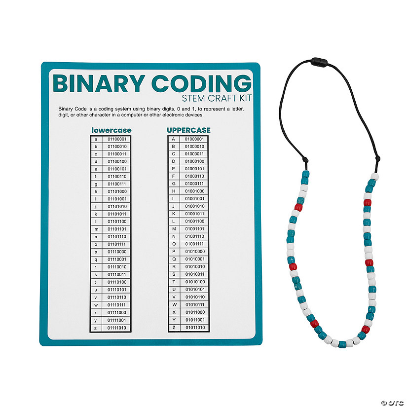 Binary Coding Necklace Craft Kit - Makes 12 Image