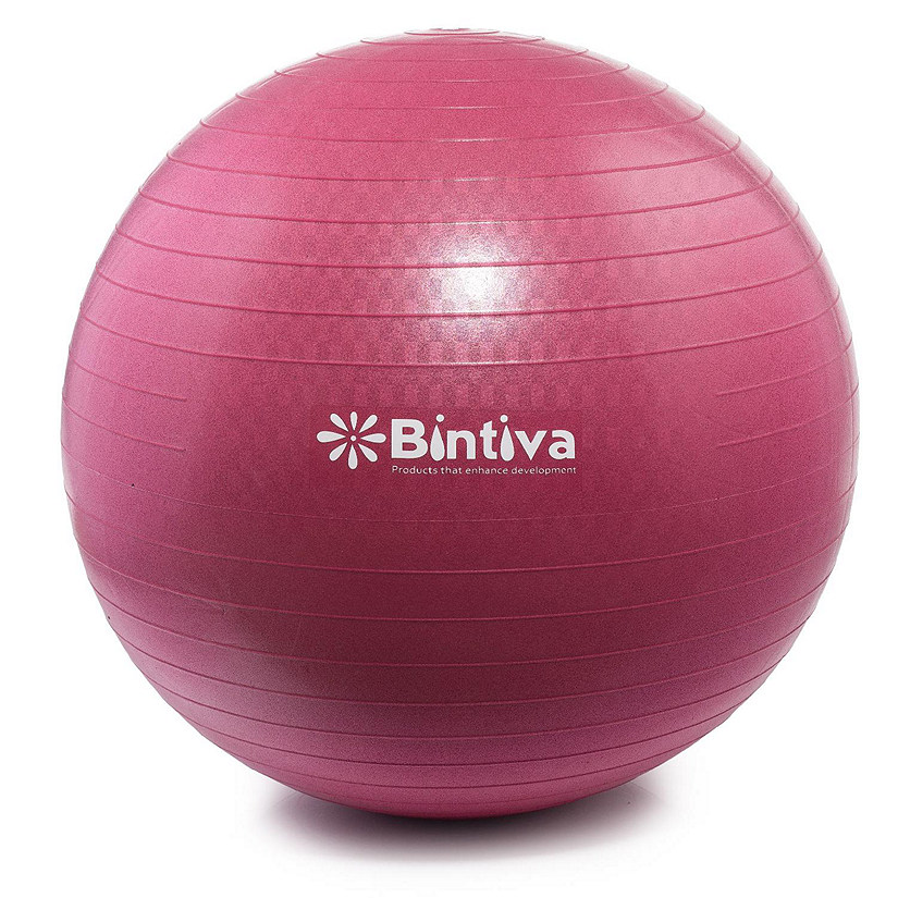Bintiva Anti-Burst Fitness Exercise Stability Yoga Ball Red - Medium Image