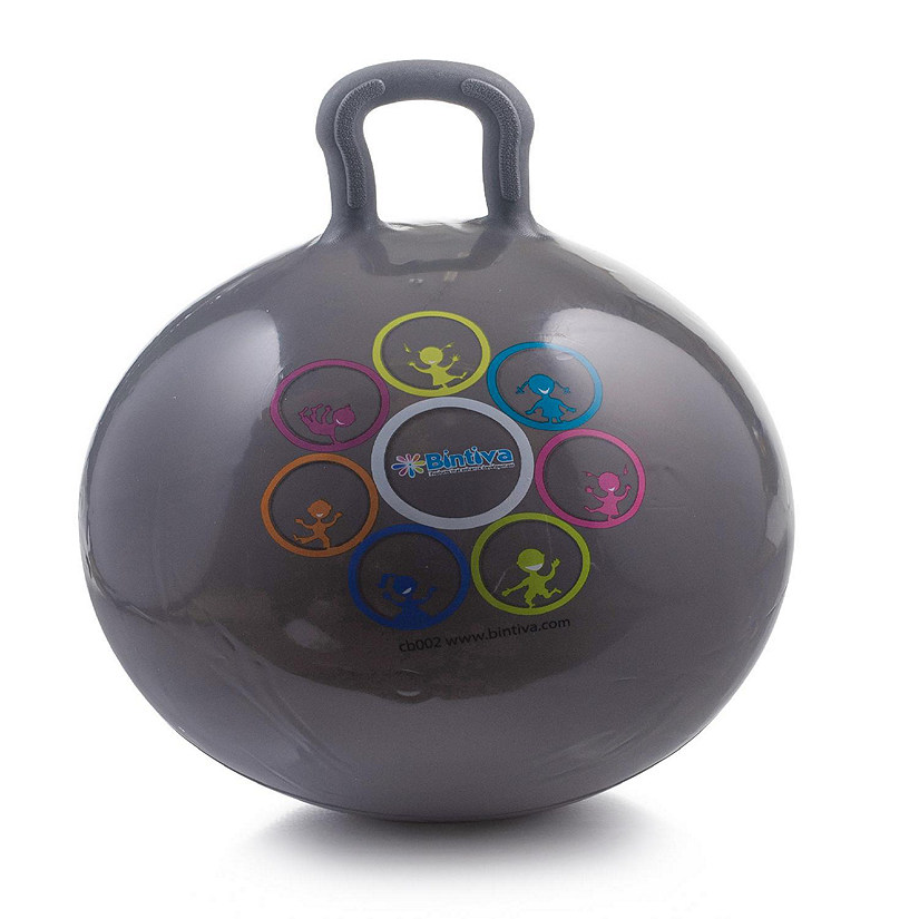 Bintiva Hippitty Hop 45 cm / 18 Inch Diameter Including Free Foot Pump, for Children Ages 3-6 Space Hopper, Hop Ball Bouncing Toy - Small/Grey Image