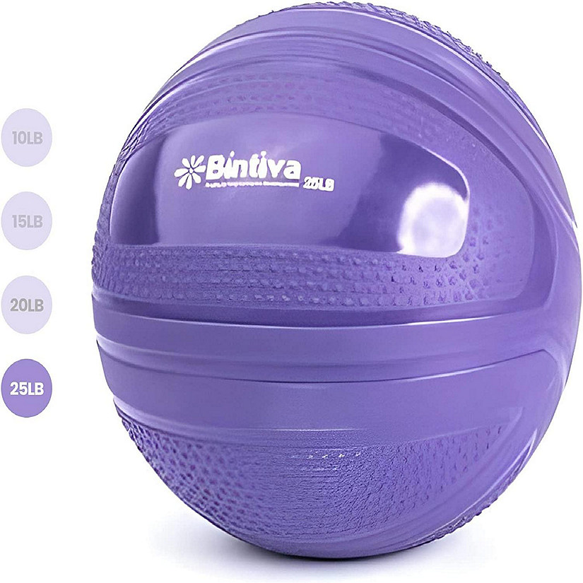 Bintiva Non Bounce Slam Ball - Exercise Weighted Deadball for Workout and Fitness Routines - 25Lb Image