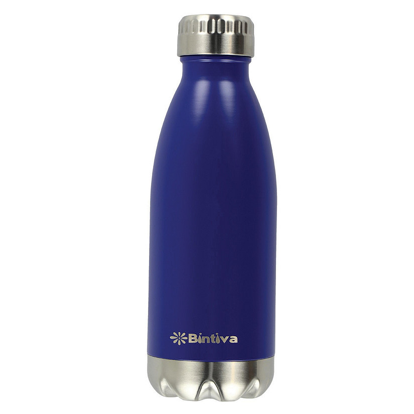 Bintiva Sports Water Bottle - Vacuum Insulated, Double Wall, Sweat and Toxin Free - 17Oz/Blue Image
