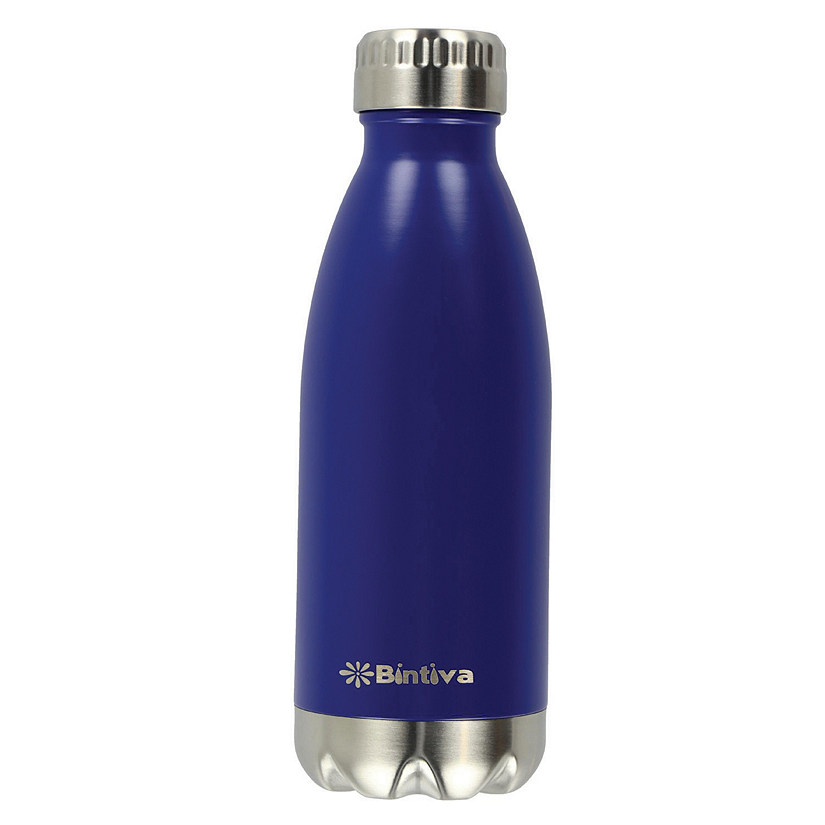Bintiva Sports Water Bottle - Vacuum Insulated, Double Wall, Sweat and Toxin Free - 25Oz/Blue Image