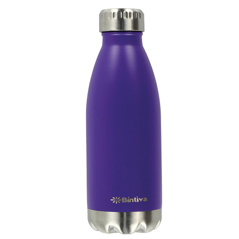 Bintiva Sports Water Bottle - Vacuum Insulated, Double Wall, Sweat and Toxin Free - 25Oz/Purple Image