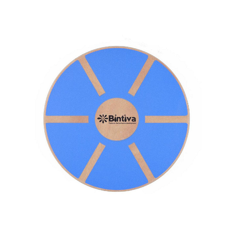 Bintiva Wood Balance Board for Fitness Rehab Balance and Stability Training - Blue Image