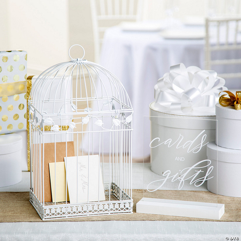 Birdcage Card Holder with Cards & Gifts Sign - 3 Pc. Image