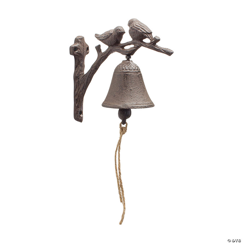 Birds On Branch W/Bell 6"L X 6.75"H Cast Iron Image