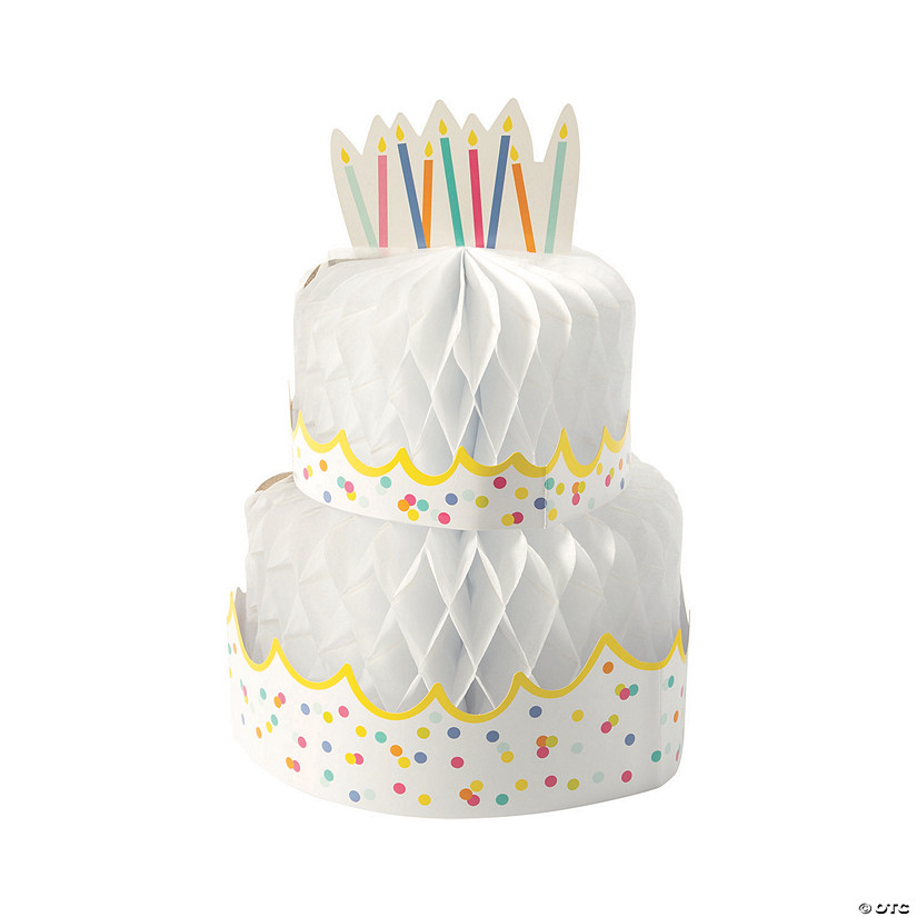 Birthday Cake Honeycomb Centerpiece - 4 Pc. Image