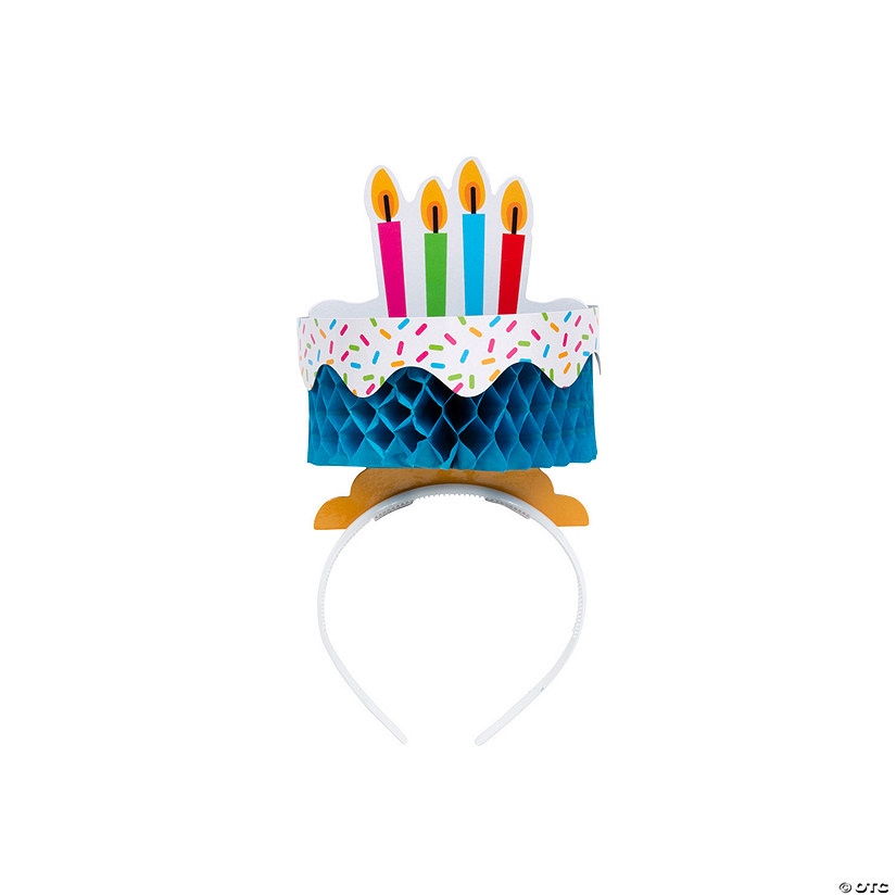 Birthday Cake Honeycomb Headbands - 8 Pc. Image