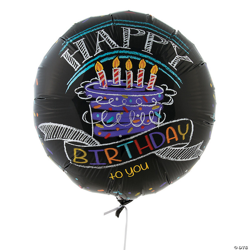 Birthday Chalk Metallic 18" Mylar Balloon Image