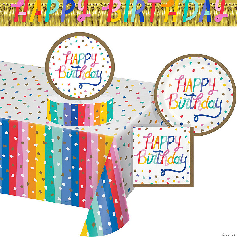 Birthday Confetti DeluPropere Tableware and Decorations Kit Image