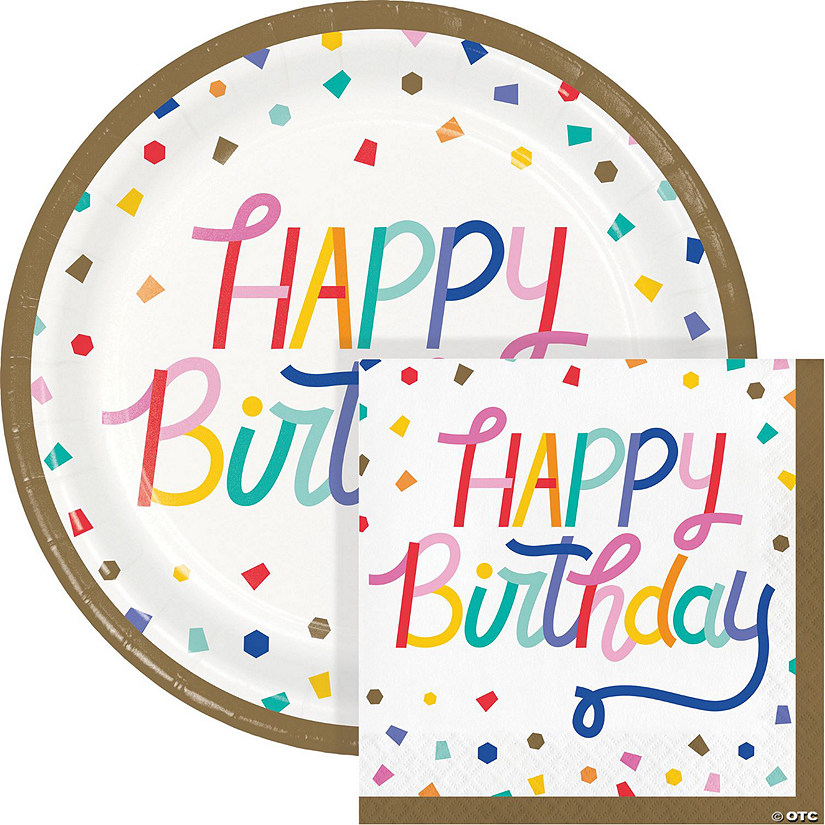 Birthday Confetti Plates and Napkins Oriental Trading