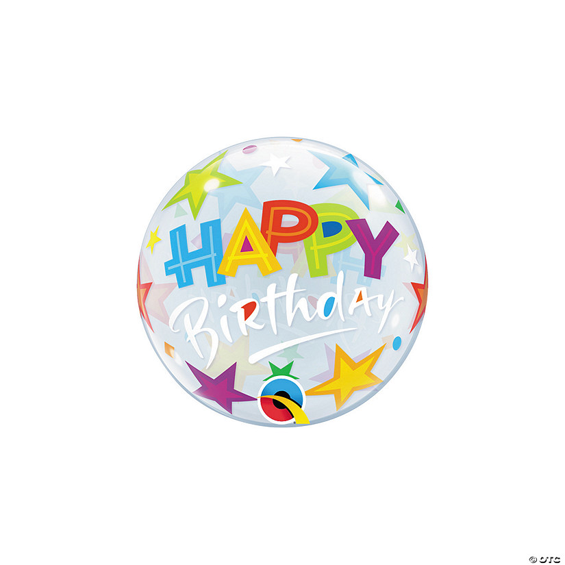 Birthday Stars 22" Bubble Balloon Image