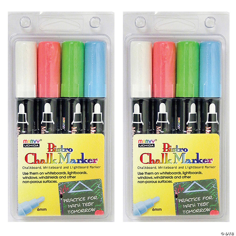 Bistro Chalk Markers Broad Tip, 4 Per Set, 2 Sets Image