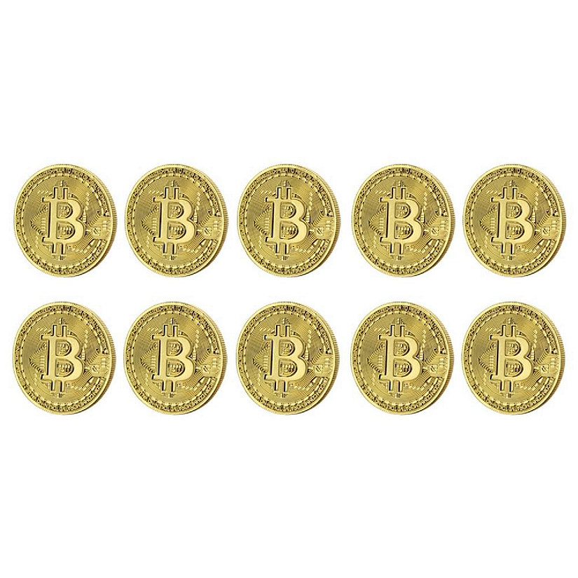 Bitcoin Gold Plated Commemorative Collector's Coin Lot of 10 Oriental
