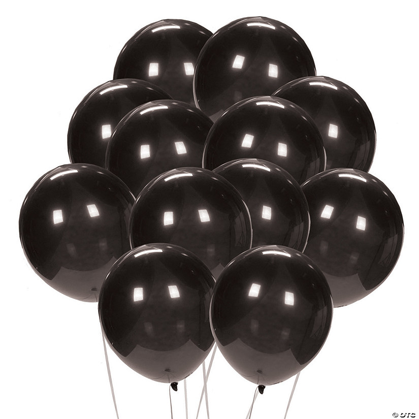 Black 9" Latex Balloons - 24 Pc. Image