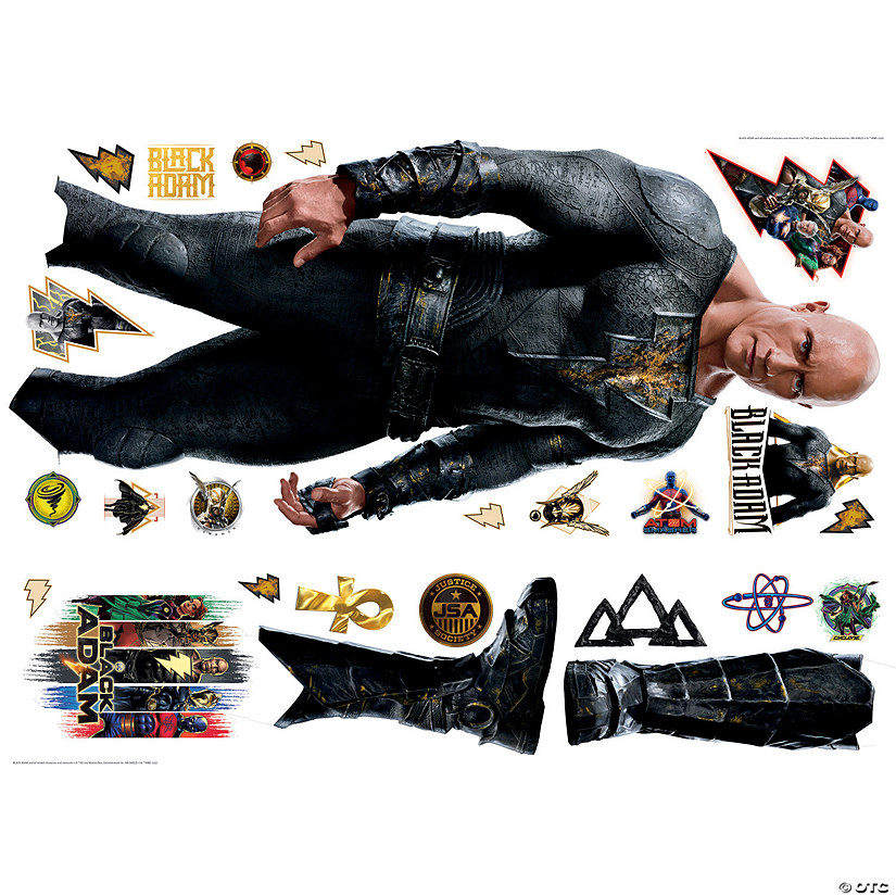 Black adam giant peel & stick wall decals Image