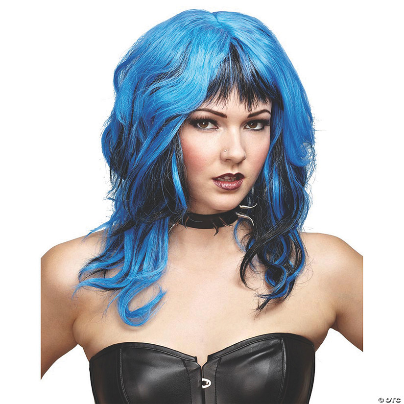 Black & Blue Hard Rockin Witch Wig Image