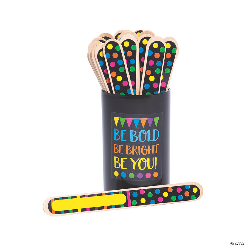 Black & Bright Flip Name Sticks 36 Pc. Oriental Trading