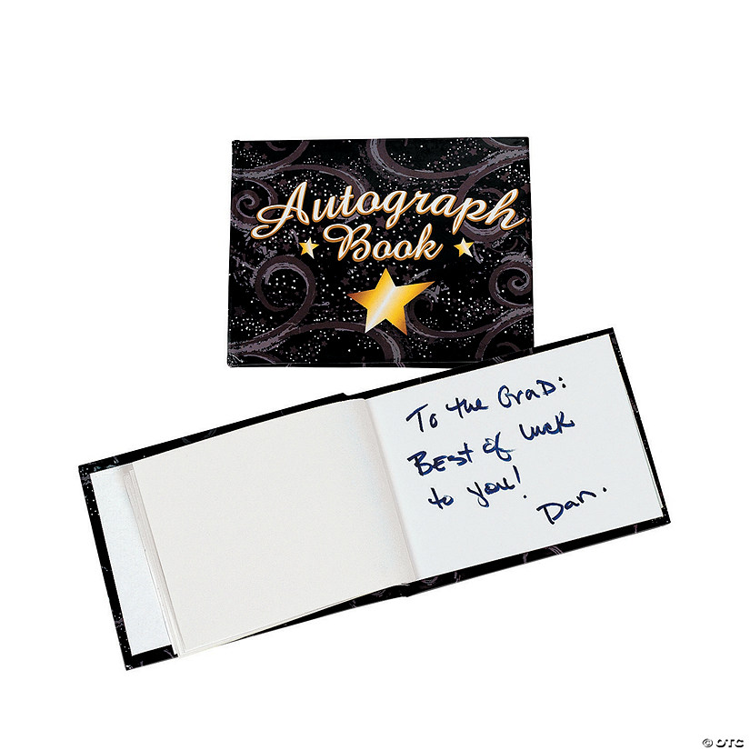 Black And Gold Autograph Notebooks - 12 Pc. Image