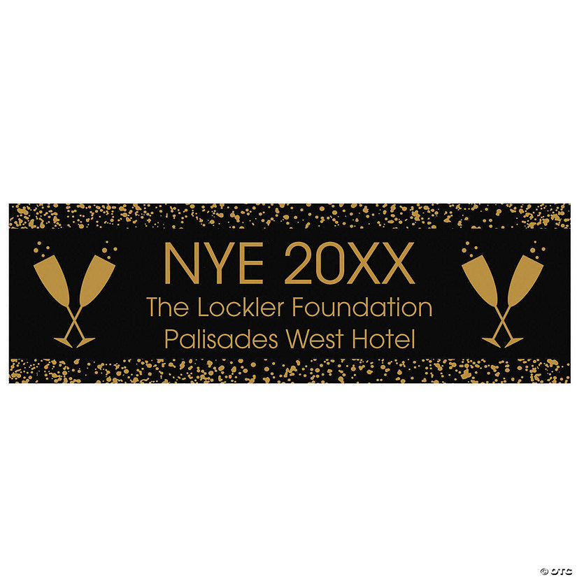 Black & Gold New Year&#8217;s Eve Party Custom Banner Image