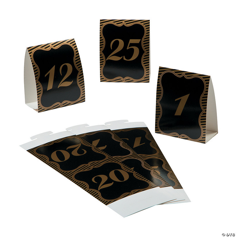 Black & Gold Table Numbers Image