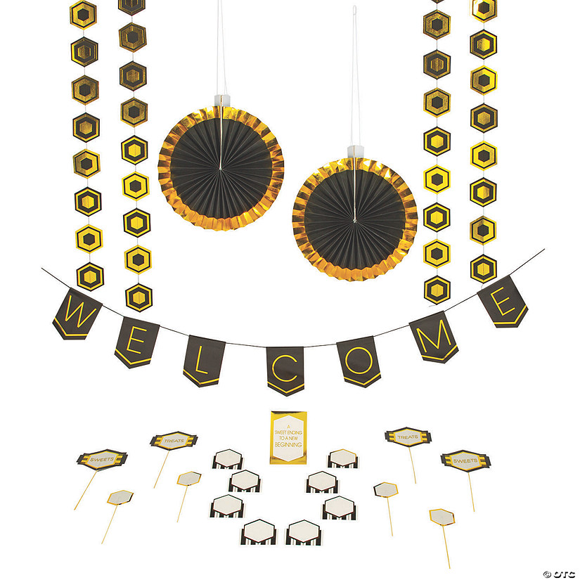 Black & Gold Treat Table Decorating Kit Image